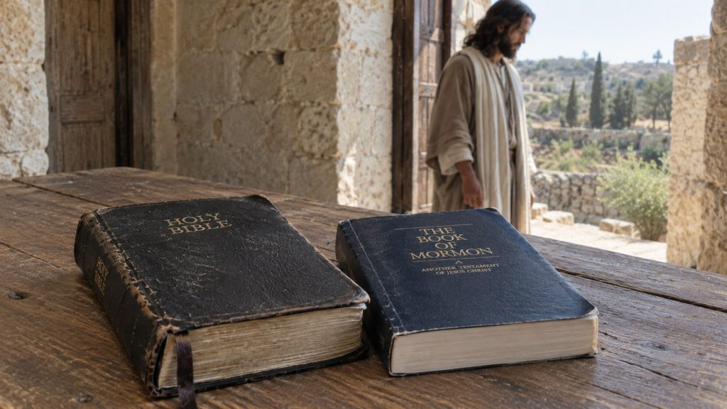 The Bible and the Book of Mormon representing Latter-day Saint belief in Jesus Christ