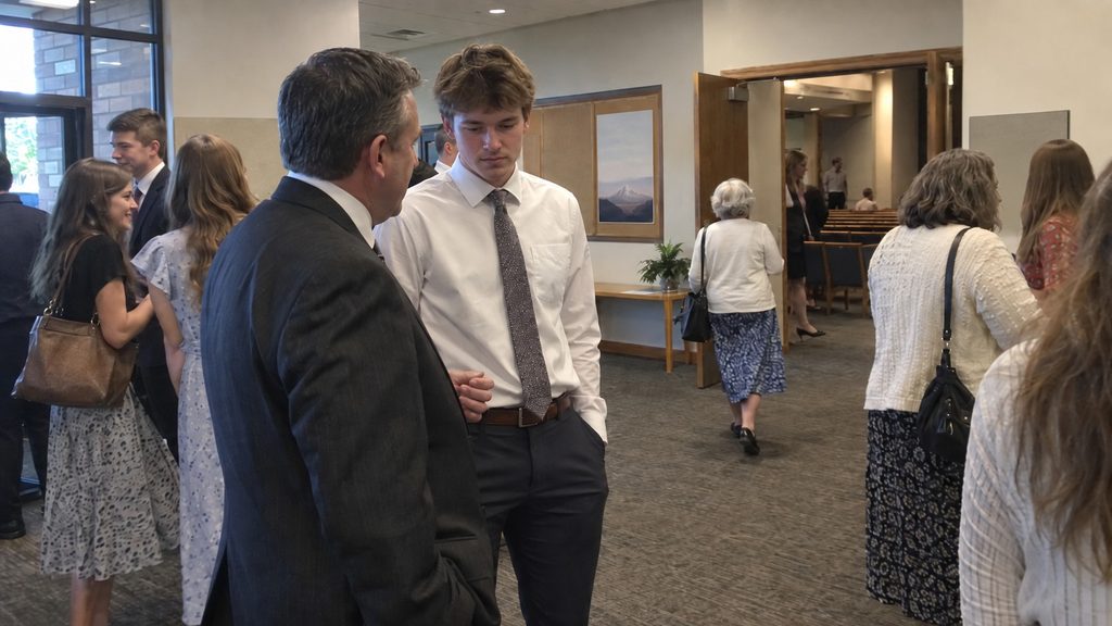 Returned missionary attending church for the first Sunday after coming home early