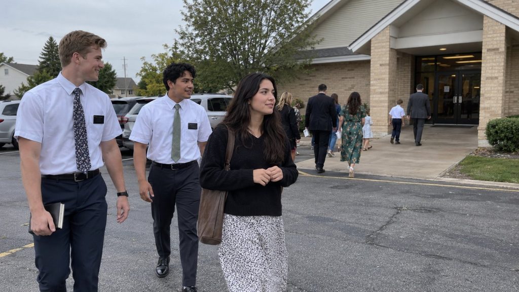 Prospective convert arriving at an LDS meetinghouse before baptism